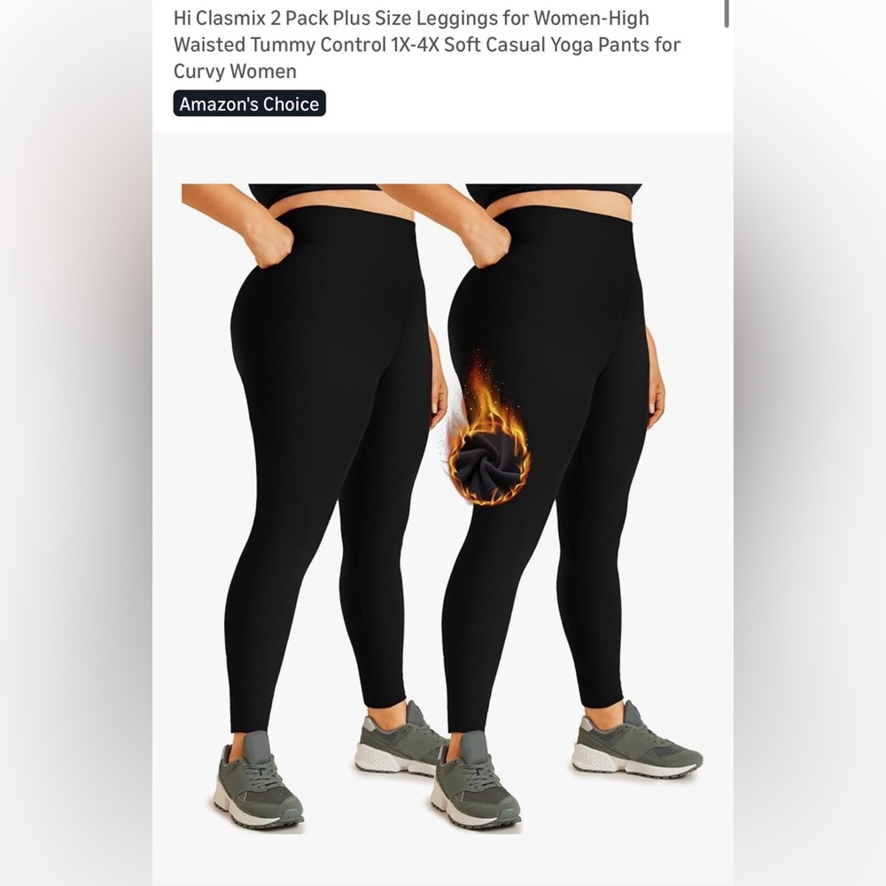 Hi Clasmix 2 Pack Plus Size Leggings  Soft Casual Yoga Pants for Curvy Women